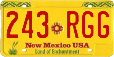 NM license plate 243RGG