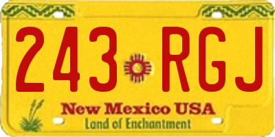 NM license plate 243RGJ