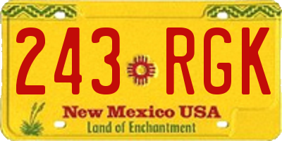 NM license plate 243RGK