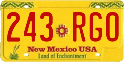 NM license plate 243RGO
