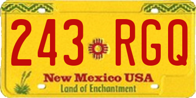 NM license plate 243RGQ