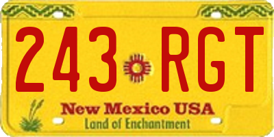 NM license plate 243RGT