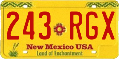 NM license plate 243RGX