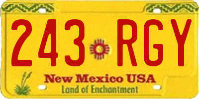 NM license plate 243RGY