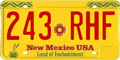 NM license plate 243RHF
