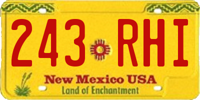 NM license plate 243RHI