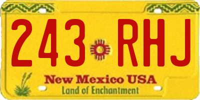 NM license plate 243RHJ