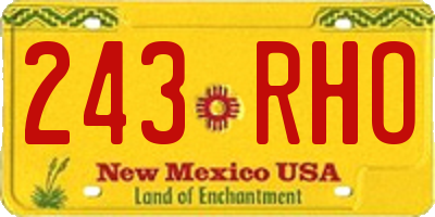 NM license plate 243RHO