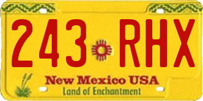 NM license plate 243RHX