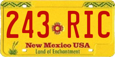 NM license plate 243RIC