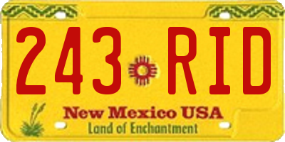 NM license plate 243RID