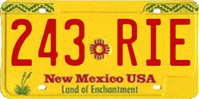 NM license plate 243RIE