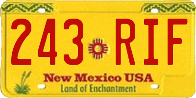 NM license plate 243RIF