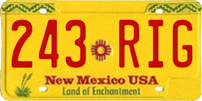 NM license plate 243RIG