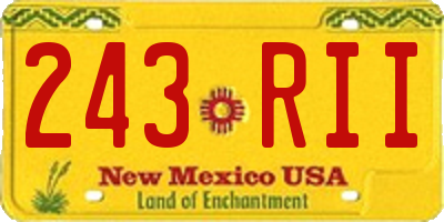 NM license plate 243RII