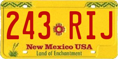 NM license plate 243RIJ