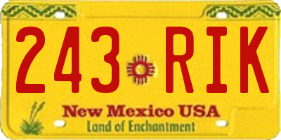NM license plate 243RIK