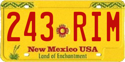 NM license plate 243RIM