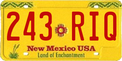 NM license plate 243RIQ