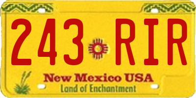 NM license plate 243RIR