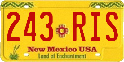 NM license plate 243RIS