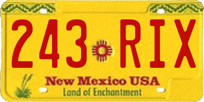 NM license plate 243RIX