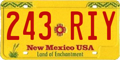 NM license plate 243RIY