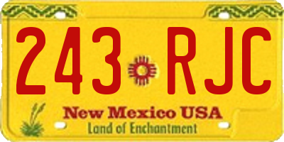 NM license plate 243RJC