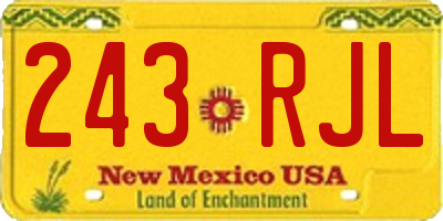 NM license plate 243RJL