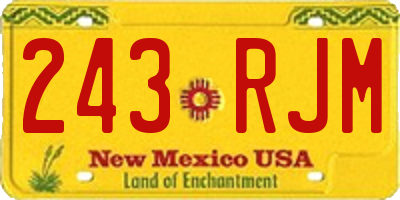 NM license plate 243RJM