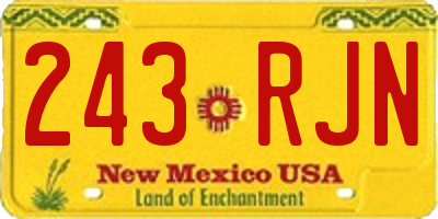 NM license plate 243RJN