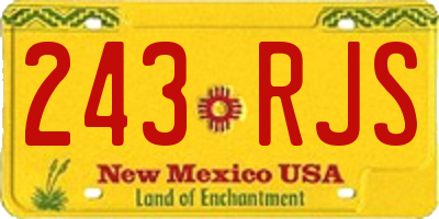 NM license plate 243RJS