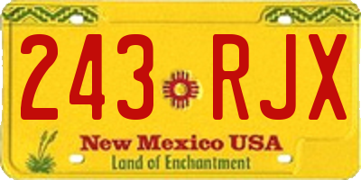 NM license plate 243RJX