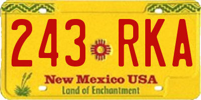 NM license plate 243RKA