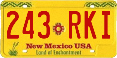 NM license plate 243RKI