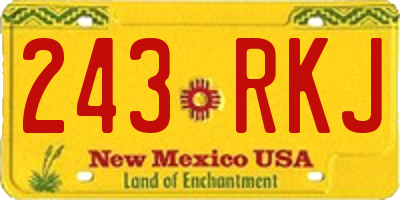 NM license plate 243RKJ