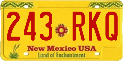 NM license plate 243RKQ