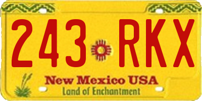 NM license plate 243RKX