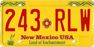 NM license plate 243RLW