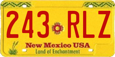 NM license plate 243RLZ