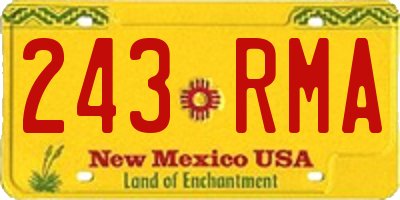 NM license plate 243RMA