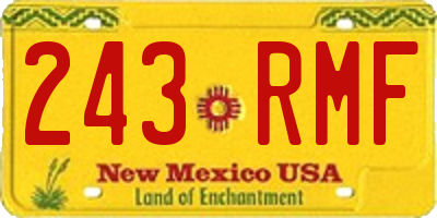 NM license plate 243RMF
