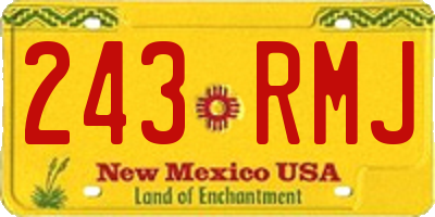 NM license plate 243RMJ