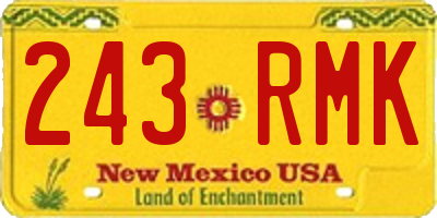 NM license plate 243RMK