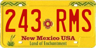 NM license plate 243RMS