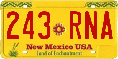 NM license plate 243RNA