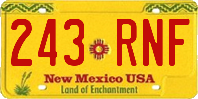 NM license plate 243RNF