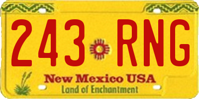 NM license plate 243RNG