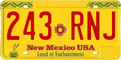 NM license plate 243RNJ