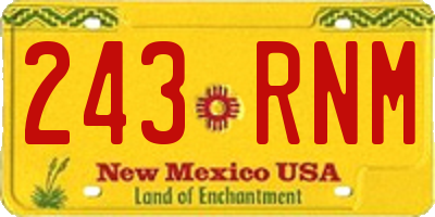 NM license plate 243RNM